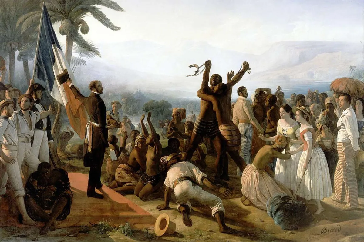 Détail du tableau de François-Auguste Biard, Abolition de l'esclavage  1849
