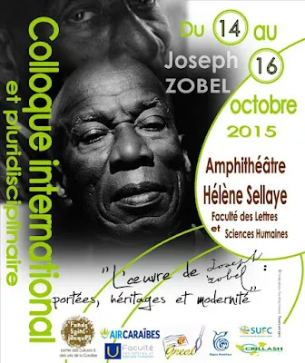 Affiche du colloque sur Joseph Zobel du 14 au 16 octobre 2015