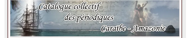 Vignette du Catalogue collectif des périodiques Caraïbes-Amazonie représentant un bateau et la mer