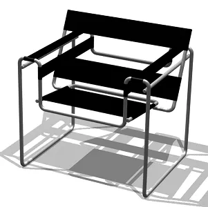 Un chaise noire avec un dossier et un siège rectangulaire et des accoudoirs