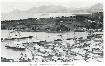 Vue aérienne du port de Castries, Sainte Lucie vue Nord